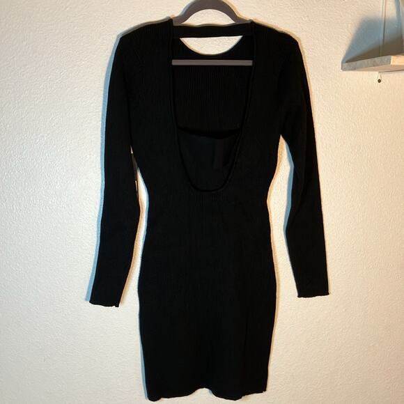 Rachel Rachel Roy Womens Knit Open Back Bodycon black Dress Women's M work - Picture 5 of 6